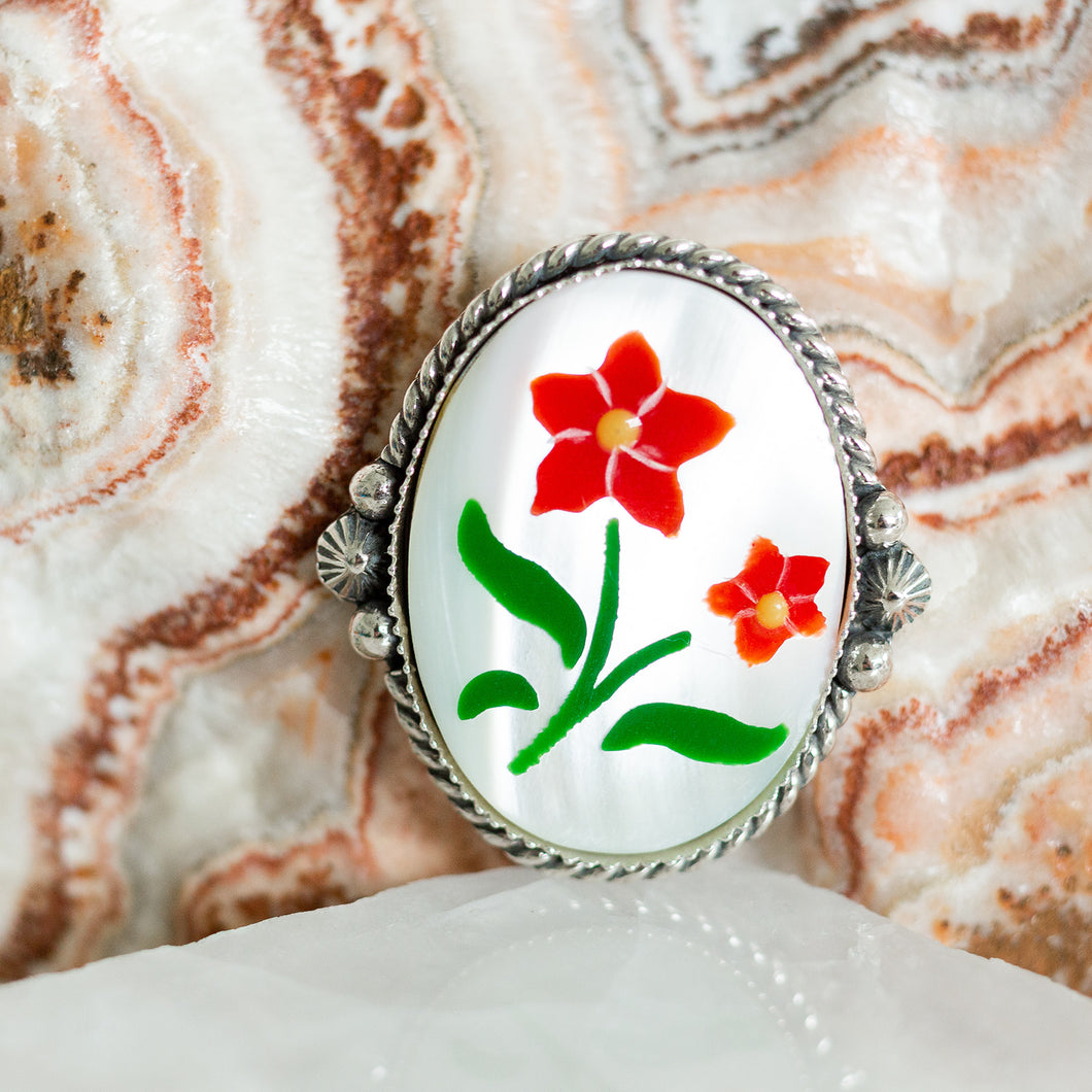 RED FLORAL INLAY CUSTOM