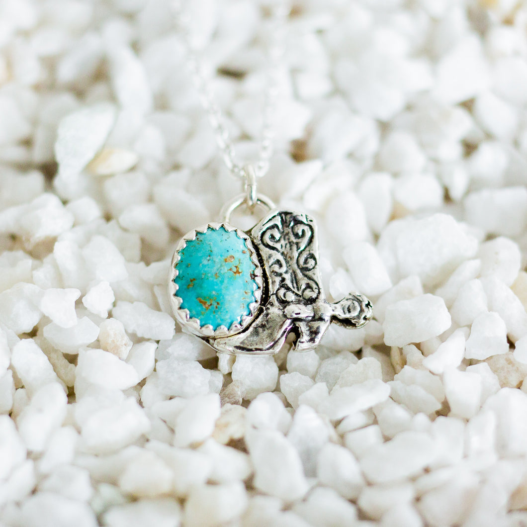 TURQUOISE BOOT NECKLACE -4